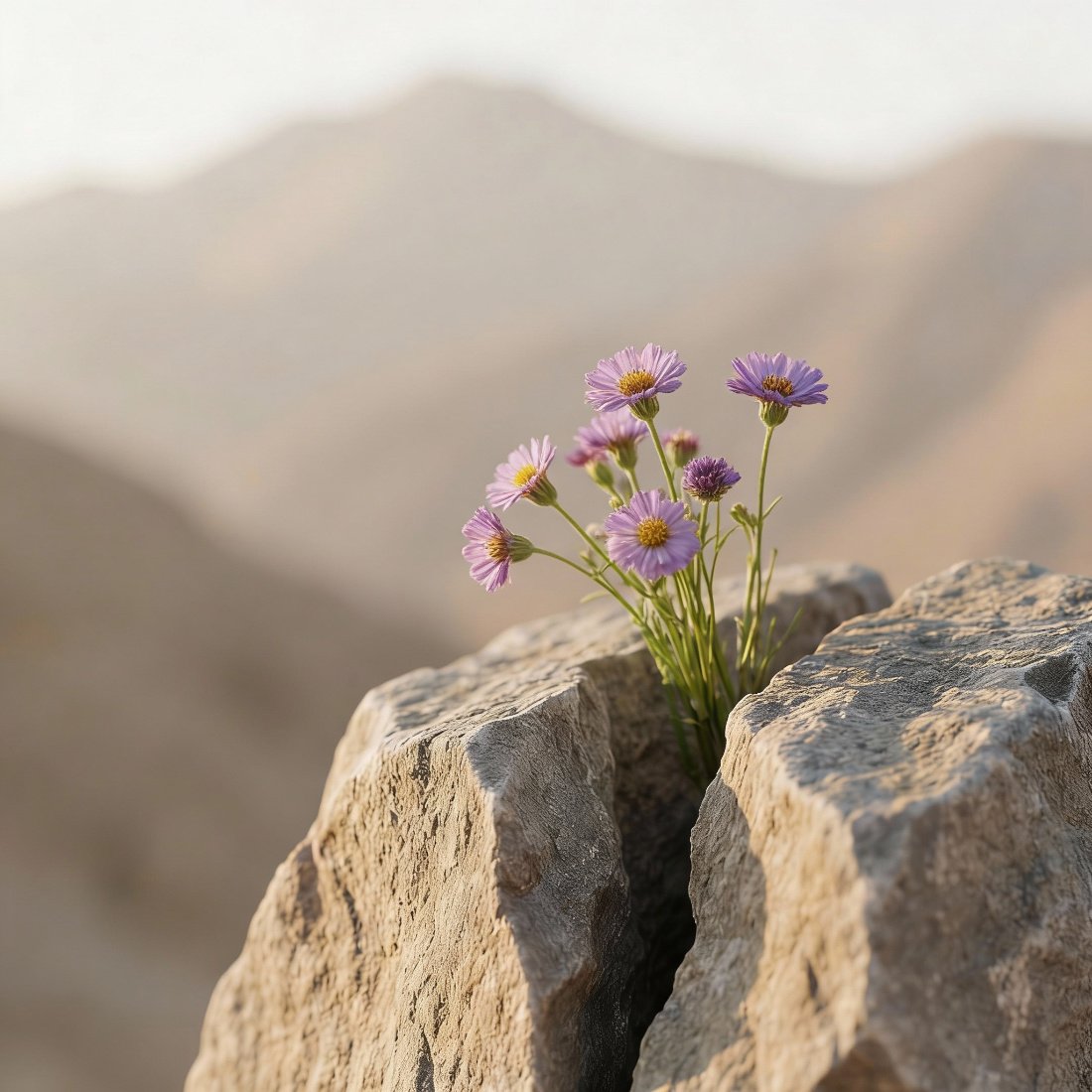 Flores creciendo en una grieta