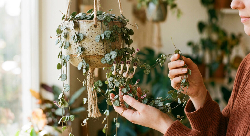 Cadenas de corazones con flores tubulares