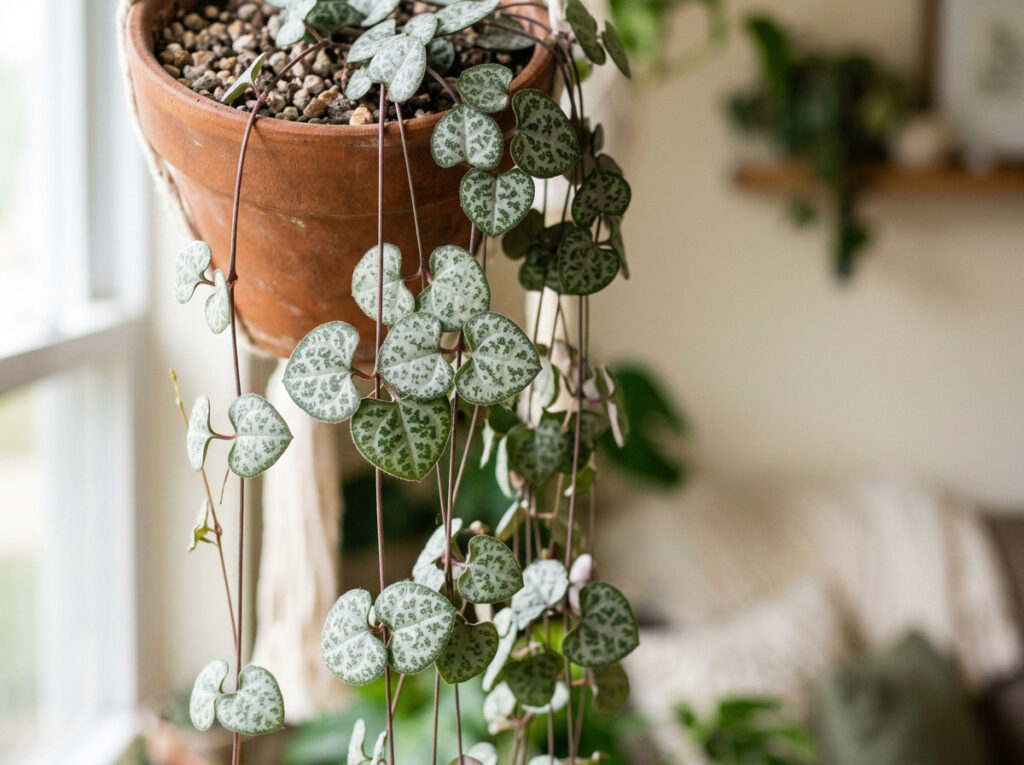 hojas de corazon de ceropegia woodii